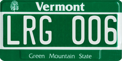 VT license plate LRG006
