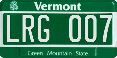 VT license plate LRG007