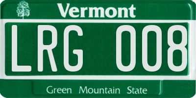 VT license plate LRG008