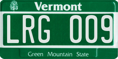 VT license plate LRG009