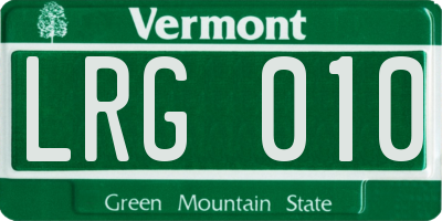 VT license plate LRG010