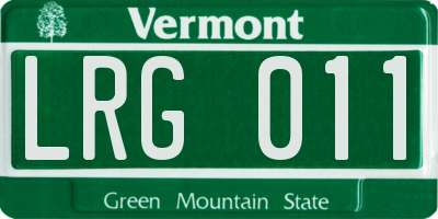 VT license plate LRG011