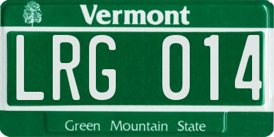 VT license plate LRG014