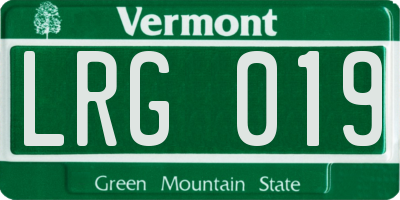 VT license plate LRG019