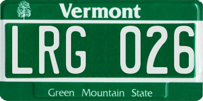 VT license plate LRG026