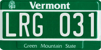 VT license plate LRG031
