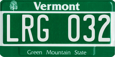 VT license plate LRG032