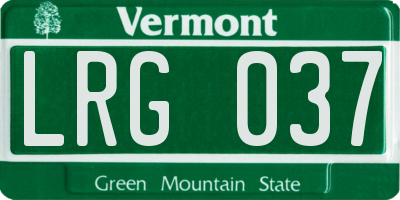 VT license plate LRG037