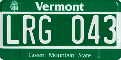 VT license plate LRG043
