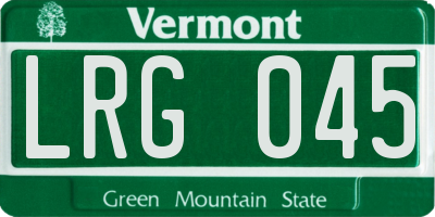 VT license plate LRG045