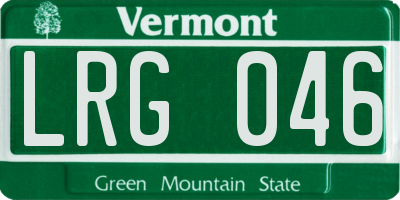 VT license plate LRG046