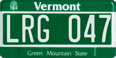 VT license plate LRG047
