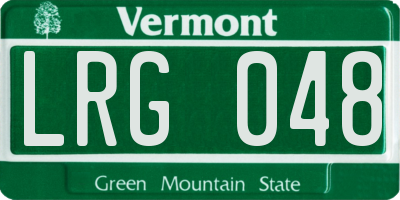 VT license plate LRG048