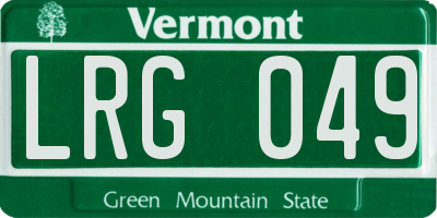 VT license plate LRG049
