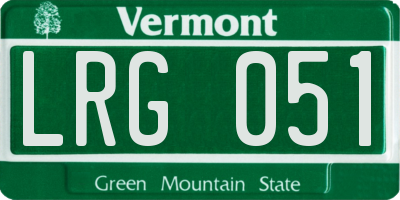 VT license plate LRG051