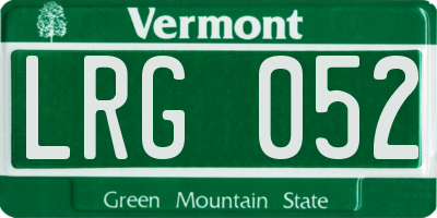 VT license plate LRG052