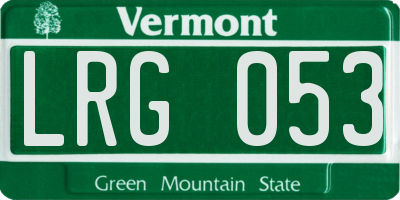 VT license plate LRG053