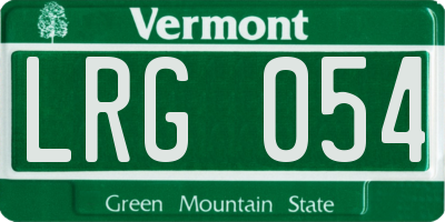 VT license plate LRG054