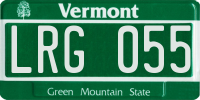 VT license plate LRG055
