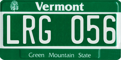 VT license plate LRG056