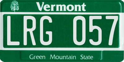 VT license plate LRG057