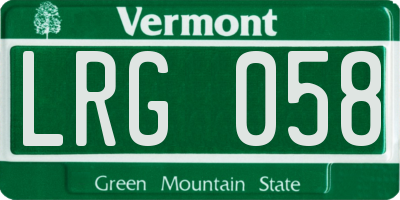 VT license plate LRG058
