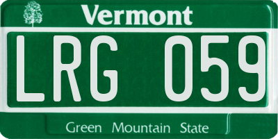 VT license plate LRG059