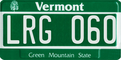 VT license plate LRG060