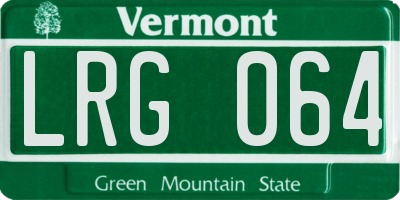 VT license plate LRG064