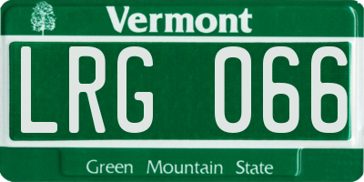 VT license plate LRG066