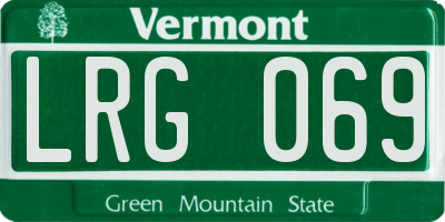 VT license plate LRG069