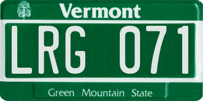 VT license plate LRG071
