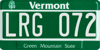 VT license plate LRG072