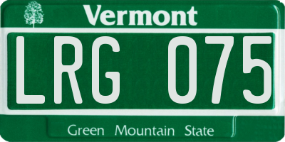 VT license plate LRG075