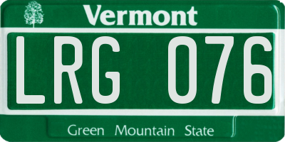 VT license plate LRG076