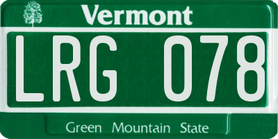 VT license plate LRG078
