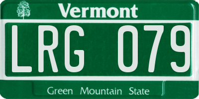 VT license plate LRG079