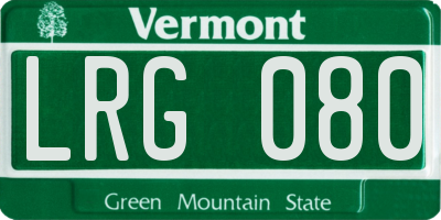 VT license plate LRG080