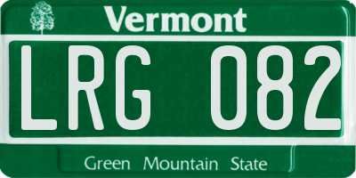 VT license plate LRG082