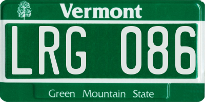 VT license plate LRG086