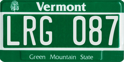 VT license plate LRG087