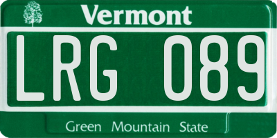 VT license plate LRG089