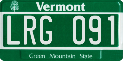 VT license plate LRG091