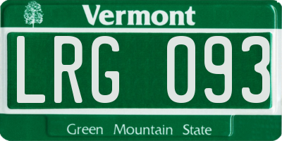 VT license plate LRG093