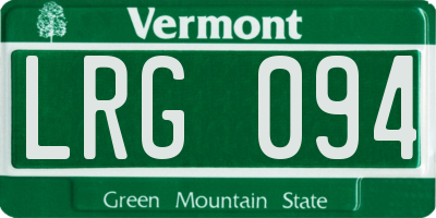 VT license plate LRG094