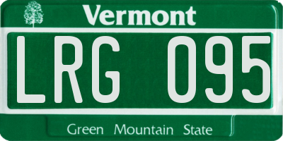 VT license plate LRG095