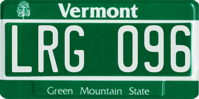 VT license plate LRG096