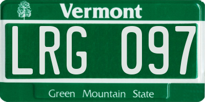 VT license plate LRG097