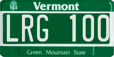 VT license plate LRG100