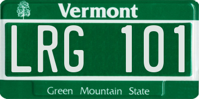 VT license plate LRG101